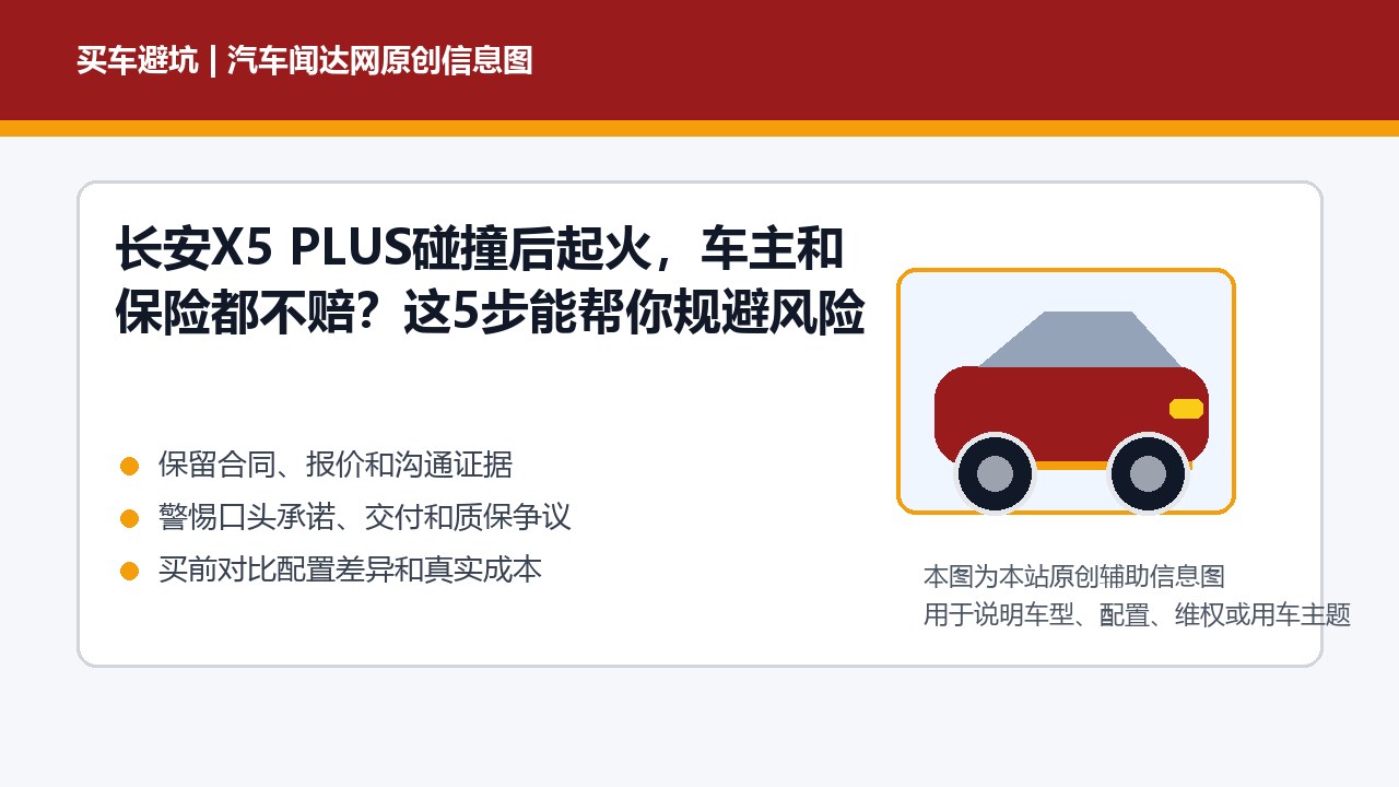 长安X5 PLUS碰撞后起火，车主和保险都不赔？这5步能帮你规避风险