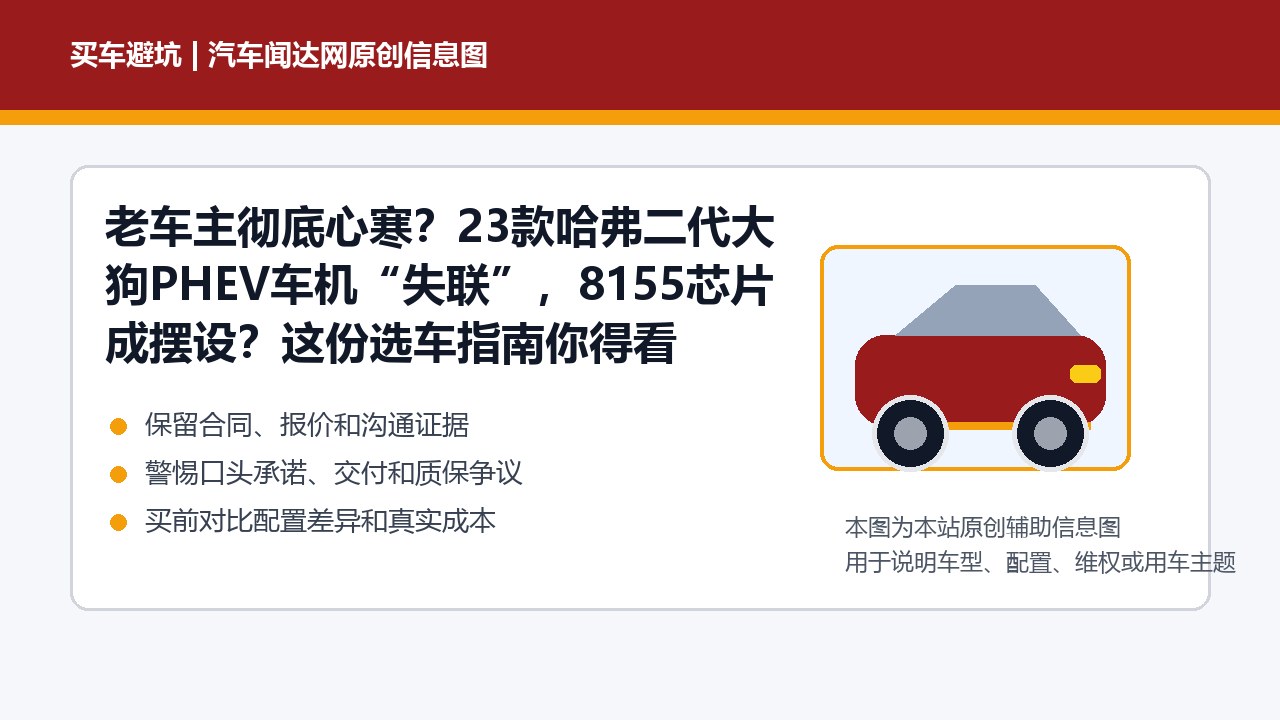 老车主彻底心寒？23款哈弗二代大狗PHEV车机“失联”，8155芯片成摆设？这份选车指南你得看