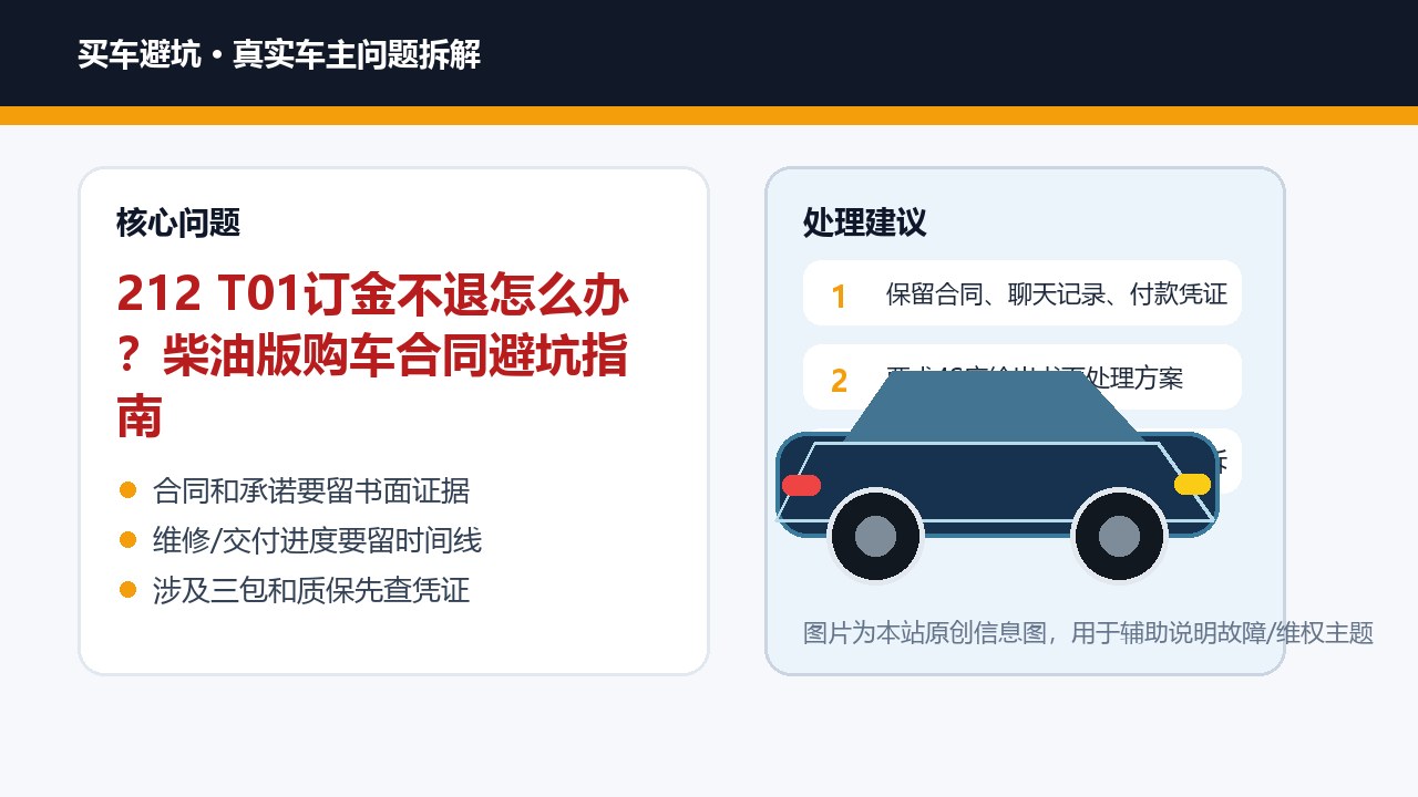 212 T01订金不退怎么办？柴油版购车合同避坑指南