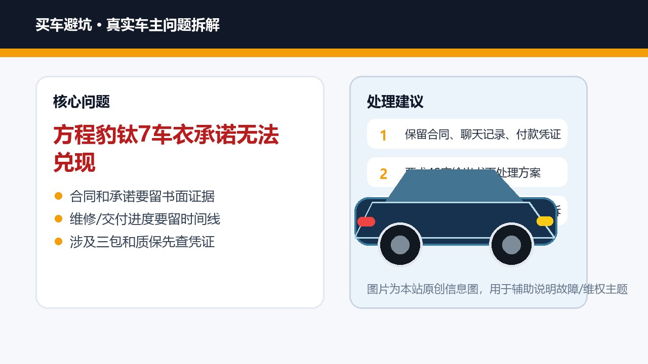 方程豹钛7车衣承诺无法兑现：经销商口头赠品避坑