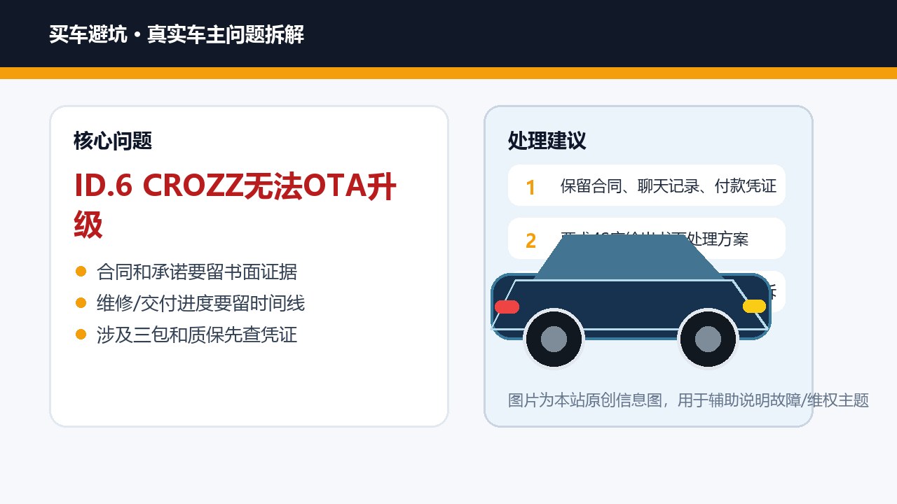 ID.6 CROZZ无法OTA升级：车机功能缩水和二手保值风险