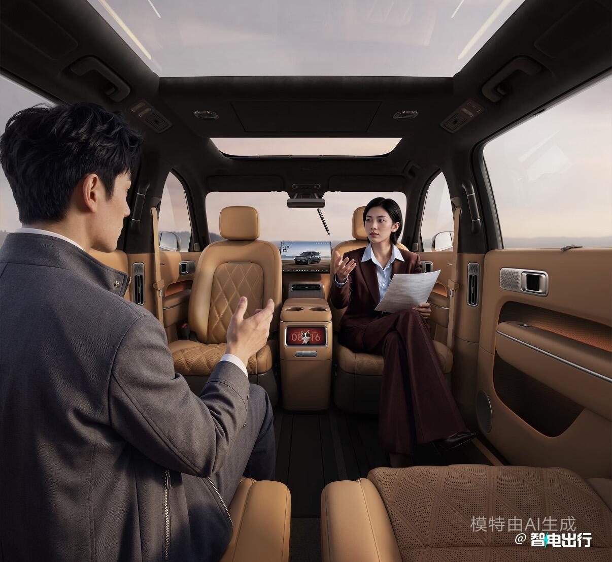小米澎程N90 Max与理想L9、问界M9三车同框对比，展示尺寸、外观风格差异